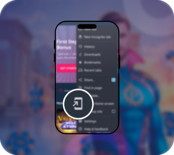 Captura de pantalla mostrando la función 'Añadir a pantalla de inicio' en la app de Platin Casino.